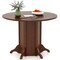 Costway 42" Wooden Kitchen Table Round Dining Table with Pedestal Base for 4-6 People
